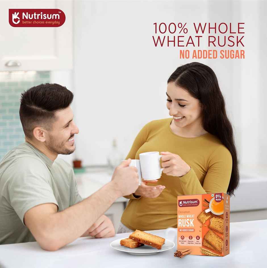 Nutrisum Whole Wheat Rusk - No Added Sugar- Cinnamon