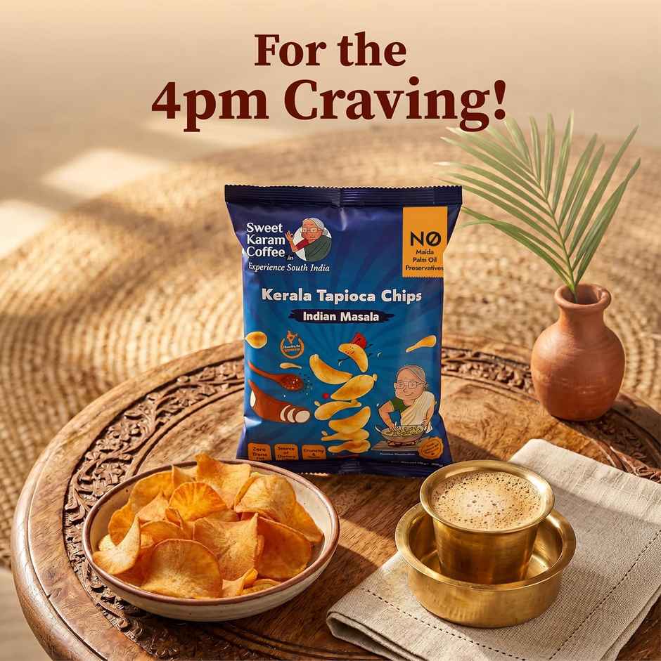 Sweet Karam Coffee Indian Masala Tapioca Chips | No Palm Oil