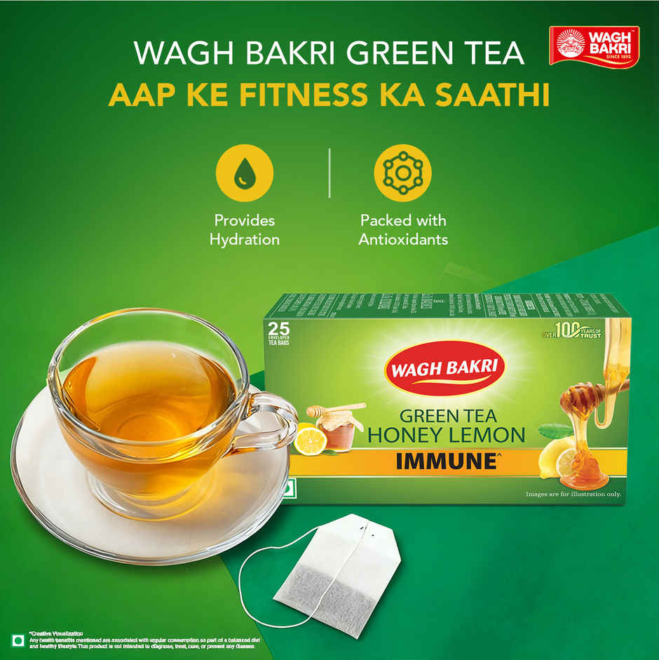Wagh Bakri Honey and Lemon Green Tea Bags