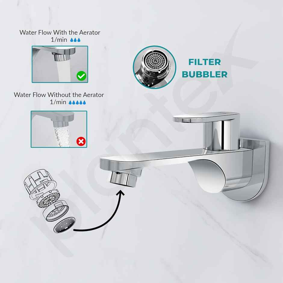 Plantex ORN-202 Brass Bib Cock Water Tap - Teflon Tape & Wall Flange (7 Year Warranty)