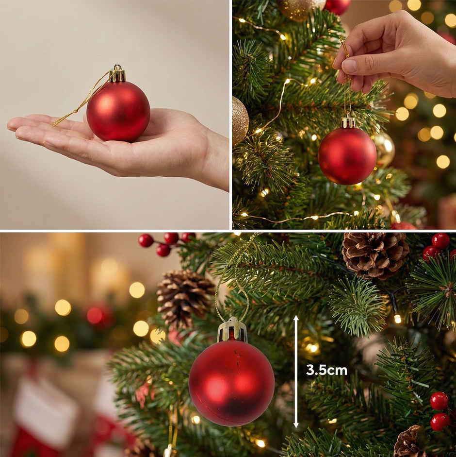 Christmas Decoration Hanging Balls | Red | Picfest