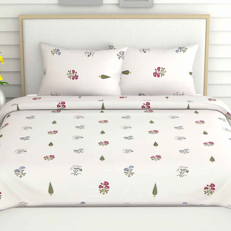 Haus & Kinder Garden of Joy Double Size Bedsheet - 100% Cotton | 250 x 225 cm