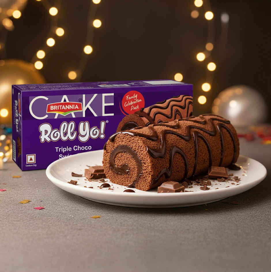 Britannia Cake Roll Yo ! Swiss Roll Triple Choco | Family Pack | Snack Delight