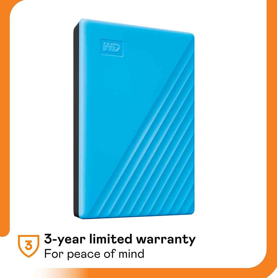 WD 2Tb My Passport Portable Hard Disk Drive | Usb 3.0 With Automatic Backup | External Hdd | Blue