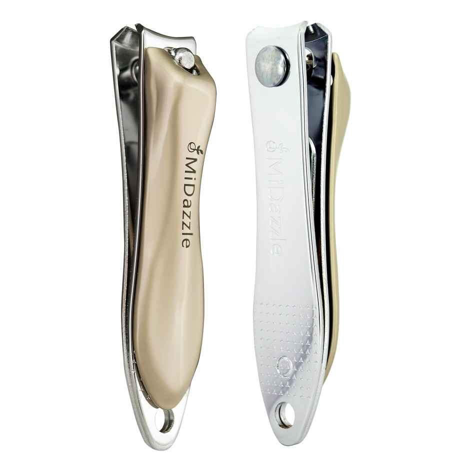 Midazzle Curve Nail Clipper, Fingernail and Toenail Cutter - Elegant Gold |MINA3708