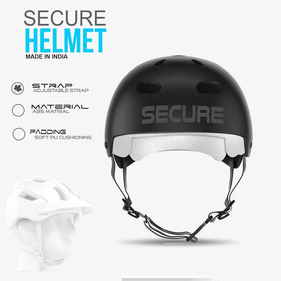 Jaspo Secure Sports Helmet For Cycling, Skating, Skateboarding (L, Black Matte)