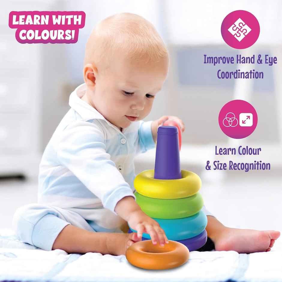 WinMagic Toys Playmagic Rainbow Rocking Ring Stacker