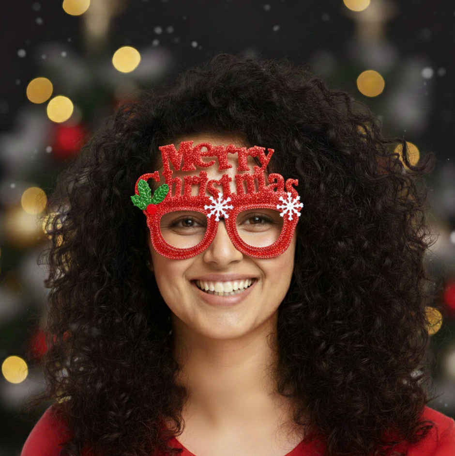 Merry Christmas Red Glitter Goggles | Picfest