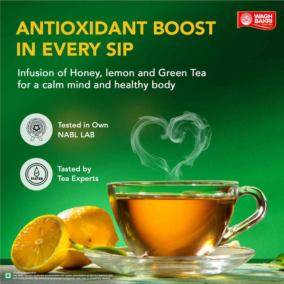 Wagh Bakri Honey and Lemon Green Tea Bags