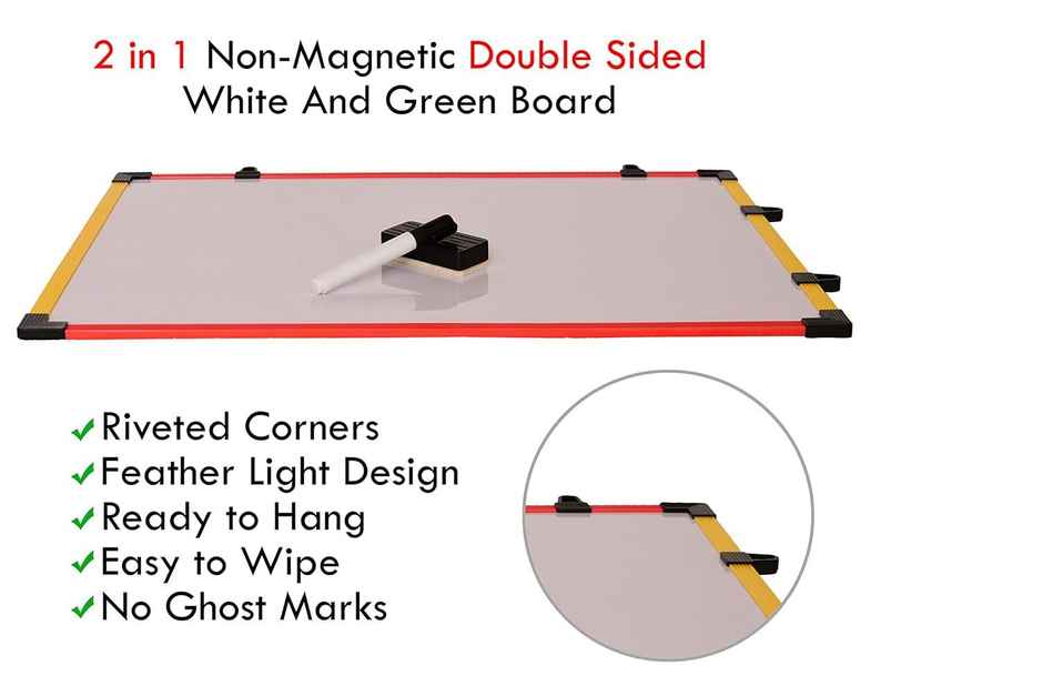 ABK Double Side White + Green Board For Kids 12 InchX18 Inch