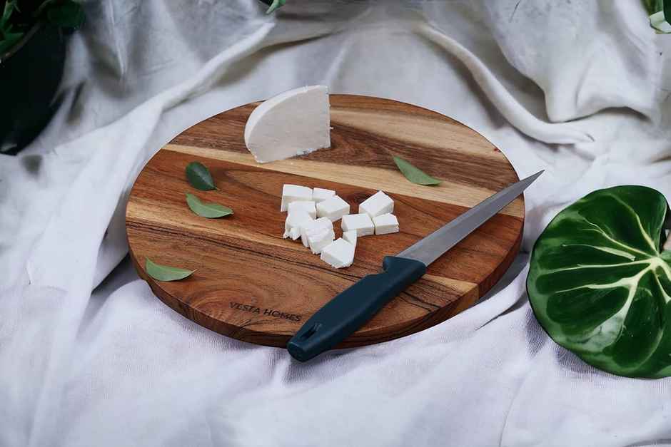 Vesta Homes Acacia Wood Round Chopping Board/Cutting/Serving Board & Platter|29.5 X 29.5 X 1.5 Cm