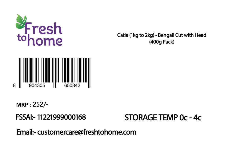 Freshtohome Catla Bengali Cut with Head
