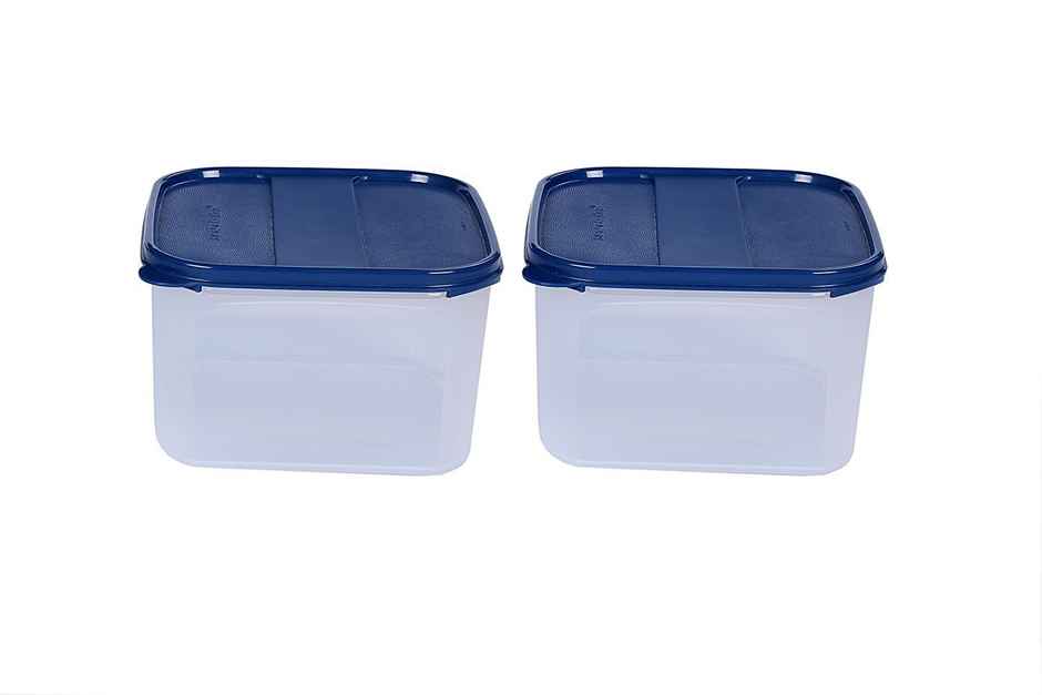 Signoraware Modular Square Container | 2.6 L | Set of 2 | Blue | Kitchen Storage Container