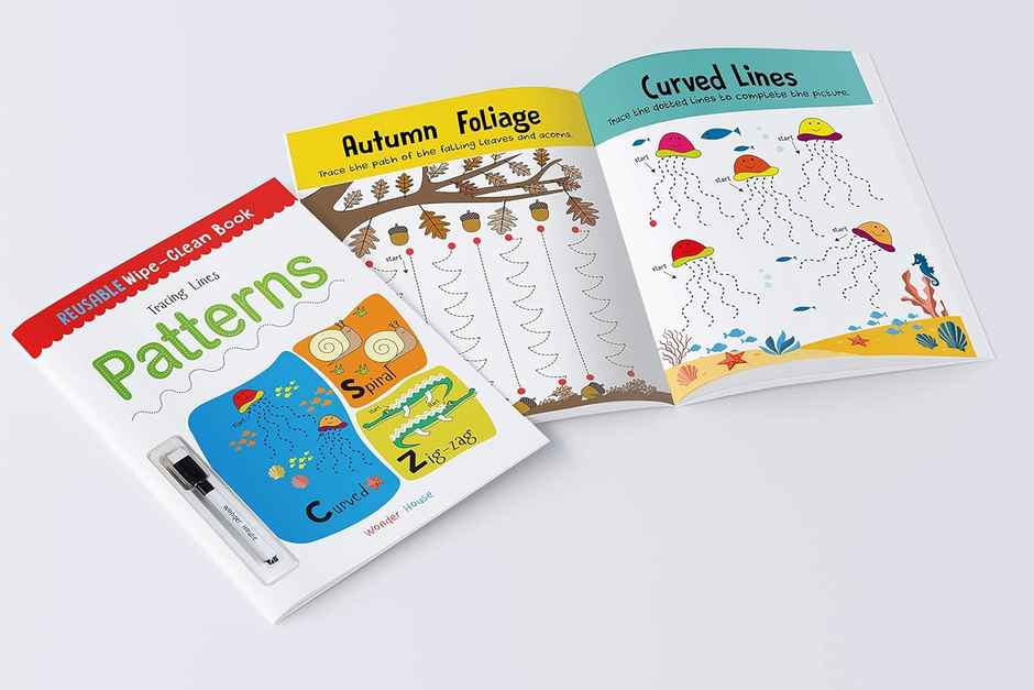Reusable Wipe and Clean Book Tracing - Lines Patterns - Trace and Practice Patterns