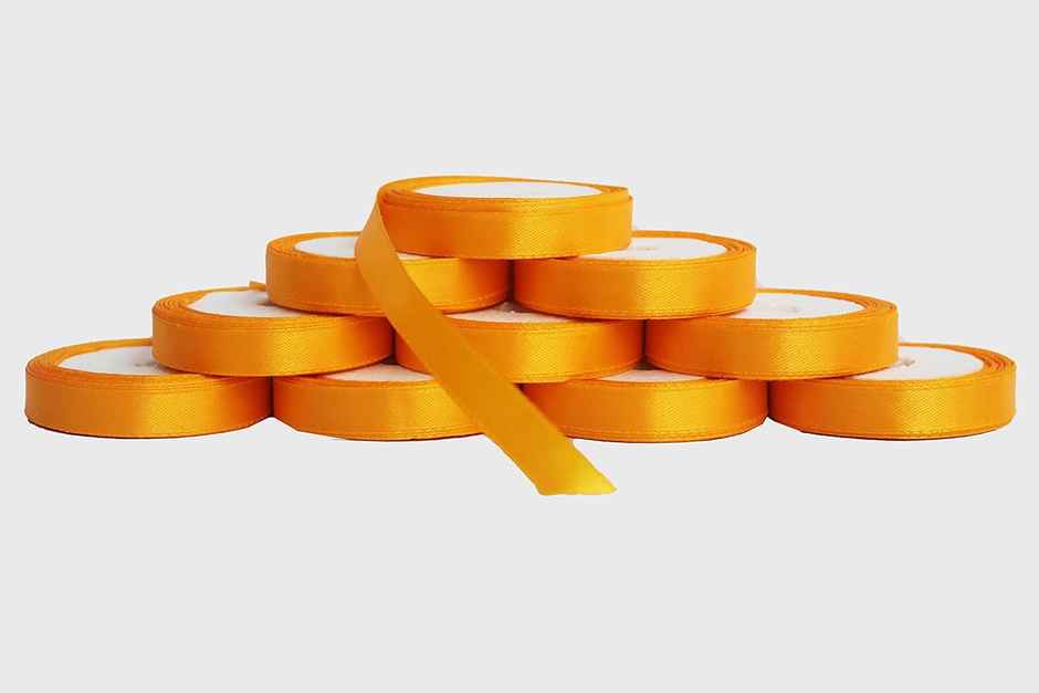 ABK Gift Ribbon Satin Role | 12 mm | 10 m Assorted colour | Single Colour pack (Colour May Vary)