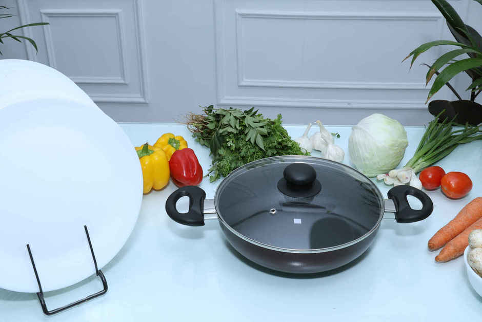 Bombay Kookware Kadai 24Cm With Glass Lid