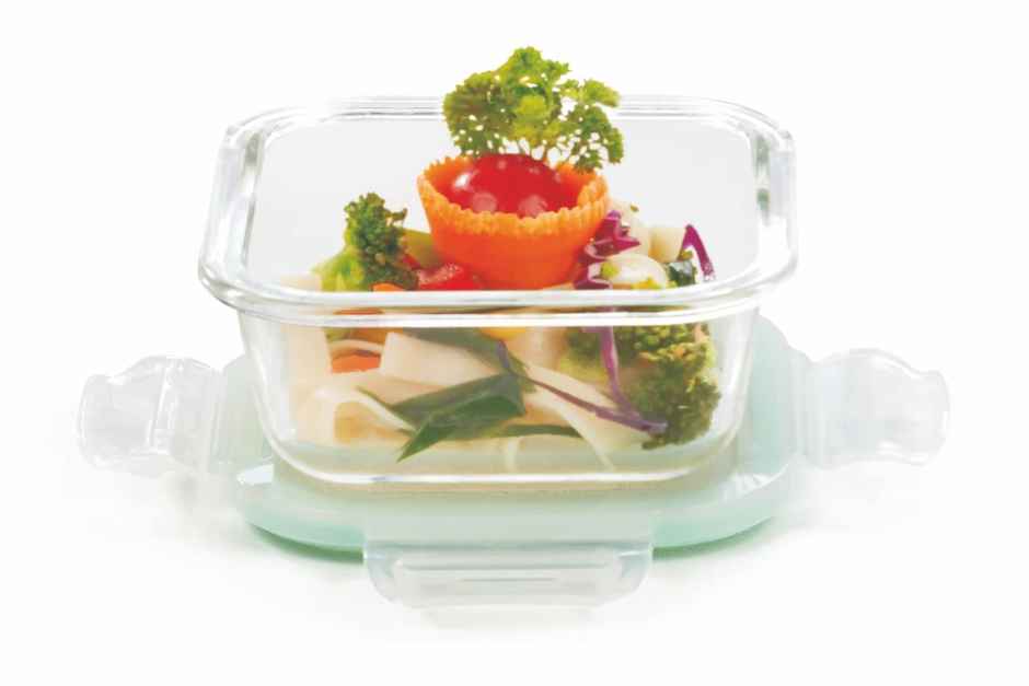 SignoraWare Lock 'N' Store Borosilicate Glass Container Square, 320 ml, 1707Clear
