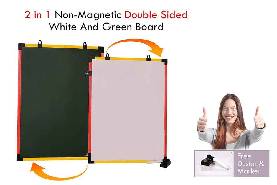 ABK Double Side White + Green Board For Kids 12 InchX18 Inch