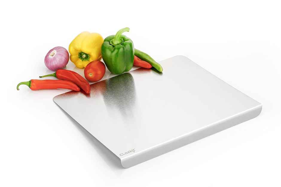 Clazkit Counter Top Stainless Steel Chopping Cutting Board (360 x 300 x 1 (+25)