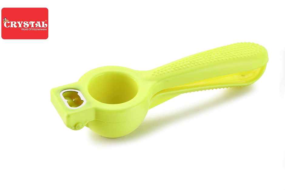 Crystal Plastic Lemon Squeezer Cum Opener, Multicolour