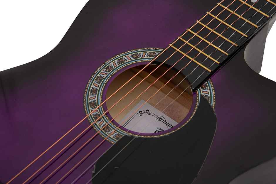 Intern Int-38C-Vt-G 38 Inch Right Handed Lindenwood Glossy Acoustic Guitar Kit | Violet