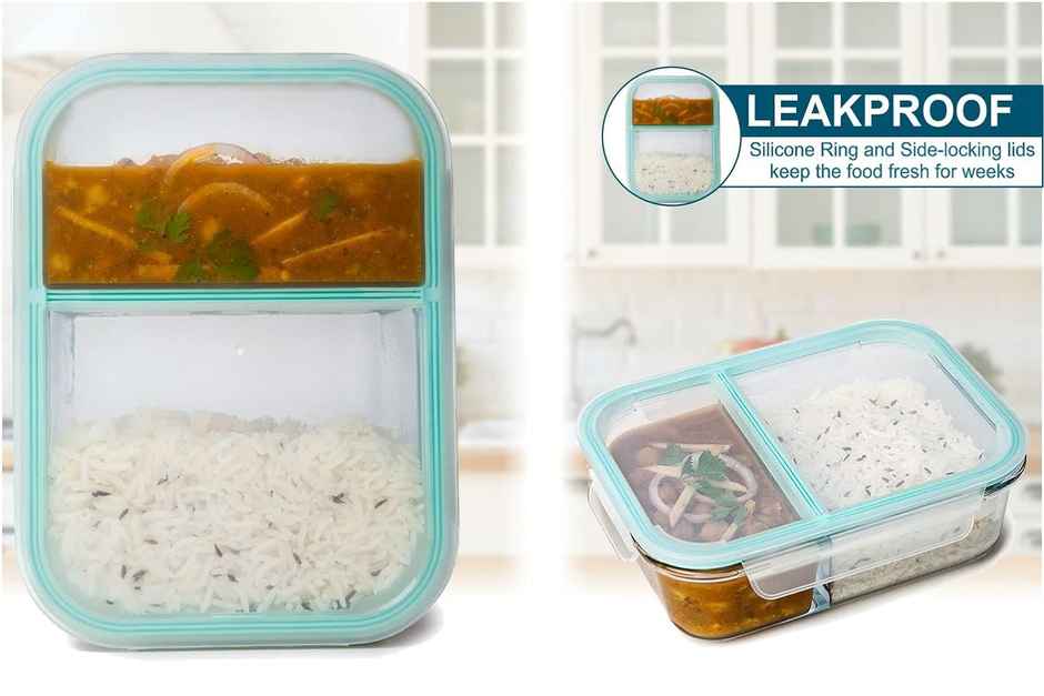 Signoraware Borosilicate Glass Lunch Box | 1000 ml | Clear | Glass Tiffin Box