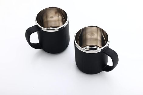Ganesh Happy Time Stylish Coffee Cup With Handle | 200 ml | Set Of 2 (Colour May Vary)
