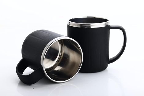 Ganesh Happy Time Stylish Coffee Cup With Handle | 200 ml | Set Of 2 (Colour May Vary)