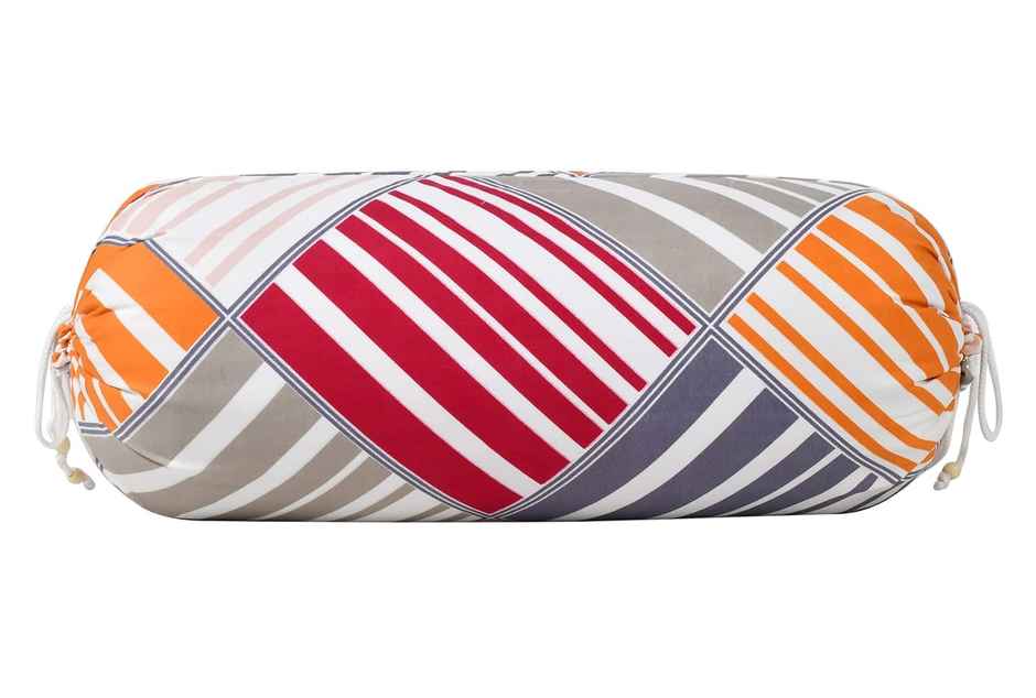 Kuber Industries Multi-Check Printed Cotton Bolster Cover | Set of 2 | 16"x32" (Magenta & Grey)