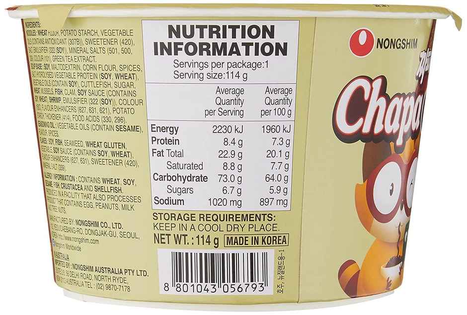 Nongshim Korean Big Bowl Noodle Chapaguri Veg