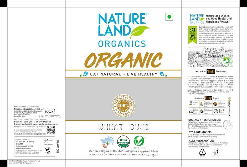 Natureland Organics Wheat Suji
