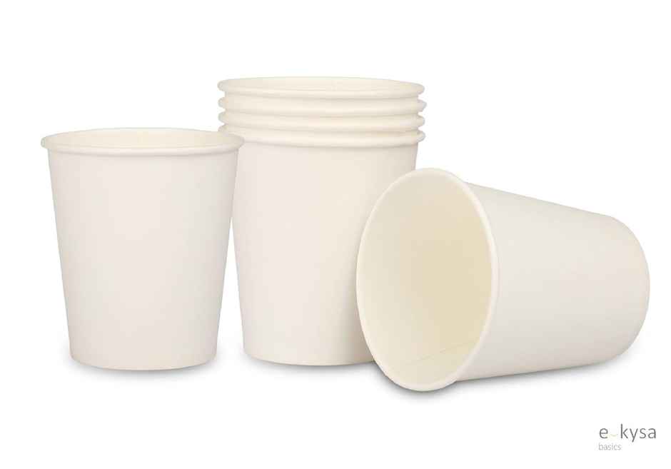 Disposable Premium Paper White Glass | 250 ml | Pack of 25 | 280 GSM | Tempware Combo