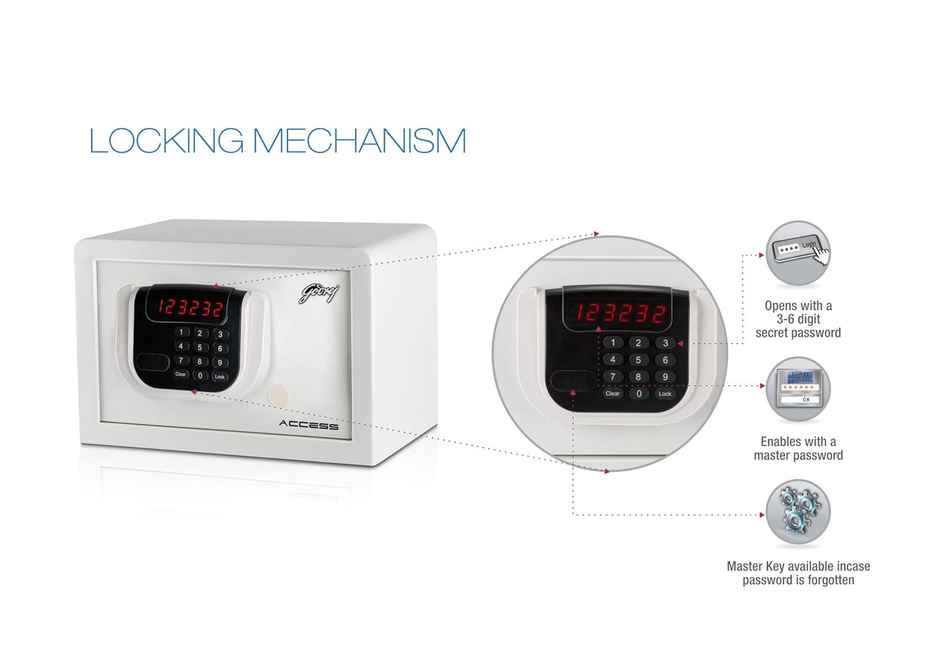 Godrej Security Solutions Access SEEC9060 Electronic Safe | 8 L| Ivory
