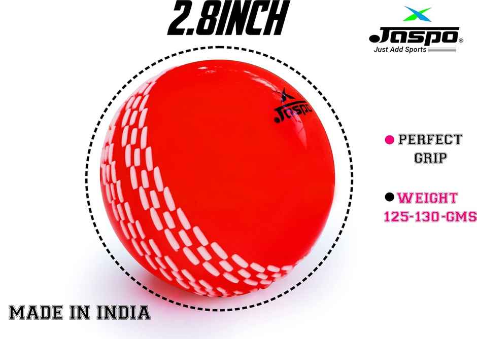 Jaspo Synthetic Rubber T-20 Plus Practice Cricket Ball/Wind Ball | Red