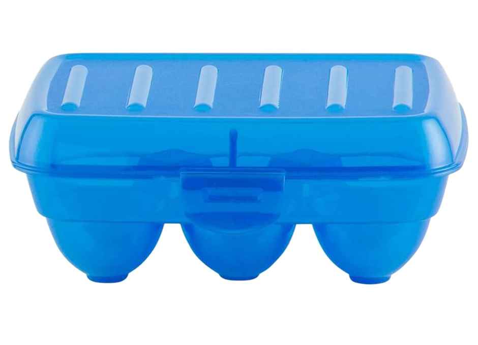 Kuber Industries Plastic 6 Slot Egg Container | Refrigerator & Kitchen Tray | Blue