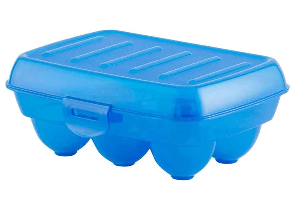 Kuber Industries Plastic 6 Slot Egg Container | Refrigerator & Kitchen Tray | Blue