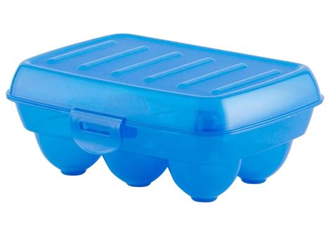 Kuber Industries Plastic 6 Slot Egg Container | Refrigerator & Kitchen Tray | Blue
