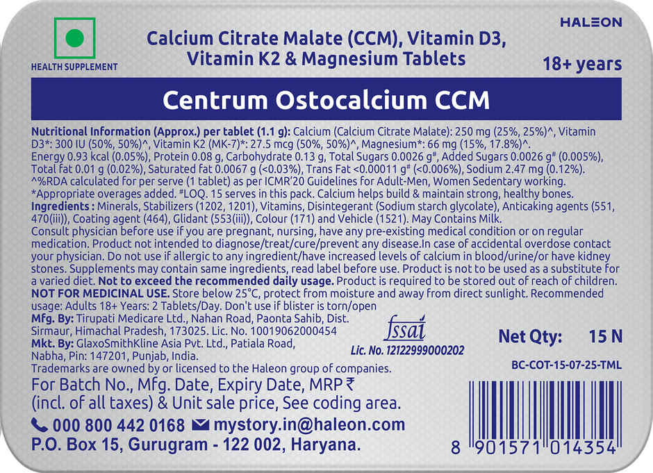 Centrum Ostocalcium CCM Tablet