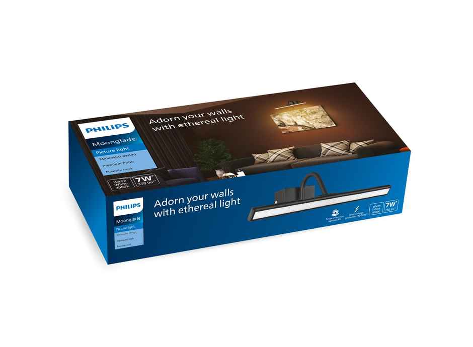 Philips 7-Watts Moonglade Silver Picture Light | Picture Light For Display | Warm White