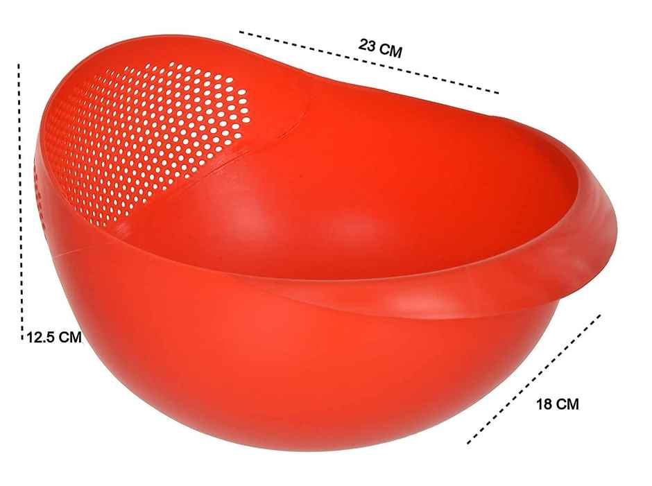Clazkit Food Strainer Colander Plastic (Colour May Vary)