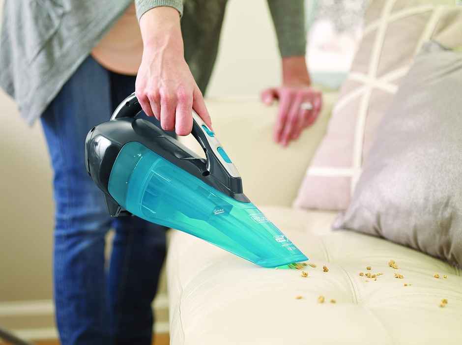 BLACK+DECKER WDA320B-B1 10.8V 2.0Ah Cordless Wet & Dry Handheld Vacuum Cleaner, 440 ml Bowl Capacity