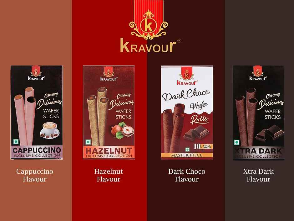 Kravour Extra Dark Wafer Rolls