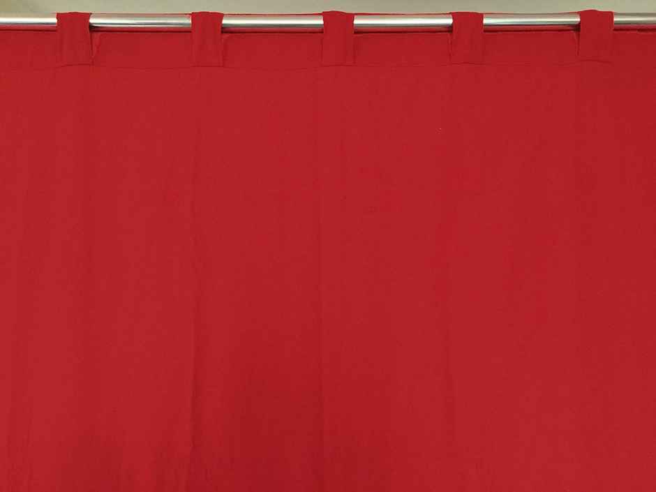 Lushomes Cotton Rod Pocket Curtain - Red | 7 ft Long | 54 x 84 inch