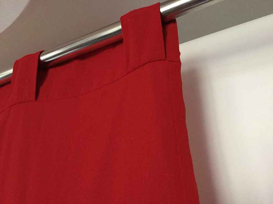 Lushomes Cotton Rod Pocket Curtain - Red | 7 ft Long | 54 x 84 inch