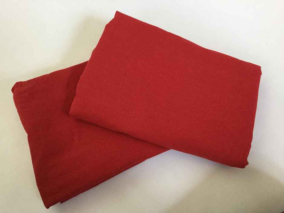 Lushomes Cotton Rod Pocket Curtain - Red | 7 ft Long | 54 x 84 inch