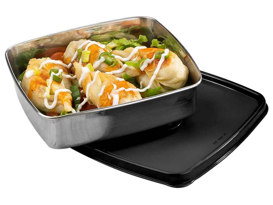 Signoraware Smart N Slim Steel Container | 400 ml | Black | Steel Food Storage Container