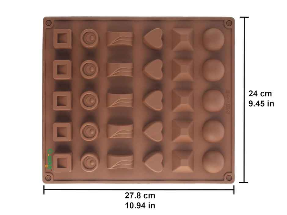 Clazkit - YH-525 Silicone Chocolate Mould, Brown, 39 x 255 x 250 millimeters