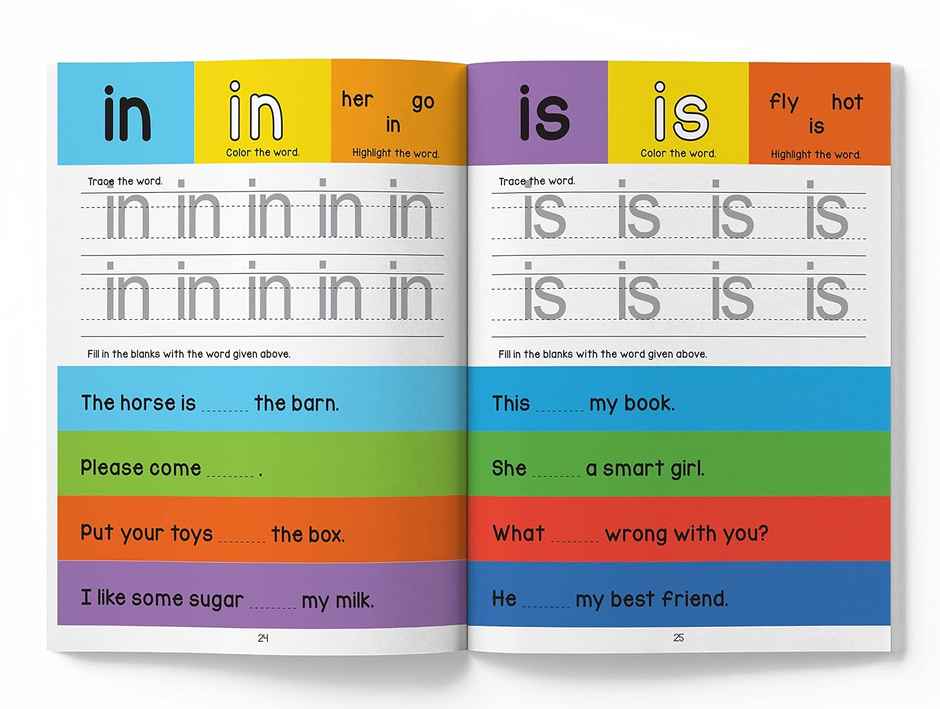 My First Sight Words and Sentences- Activity Book for Children