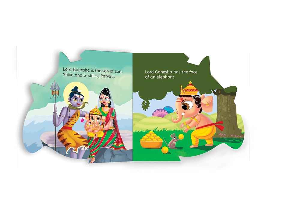 My First Shaped Board Book- Illustrated Lord Ganesha Hindu Mythology Picture Book for Kids Age 2+