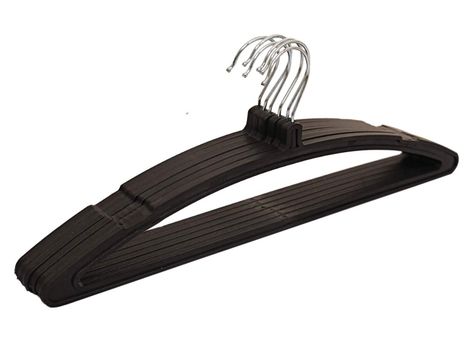 Kuber Industries Plastic 6 Piece Hanger Set for Wardrobe|Multipurpose Hanger Organizer (Black)